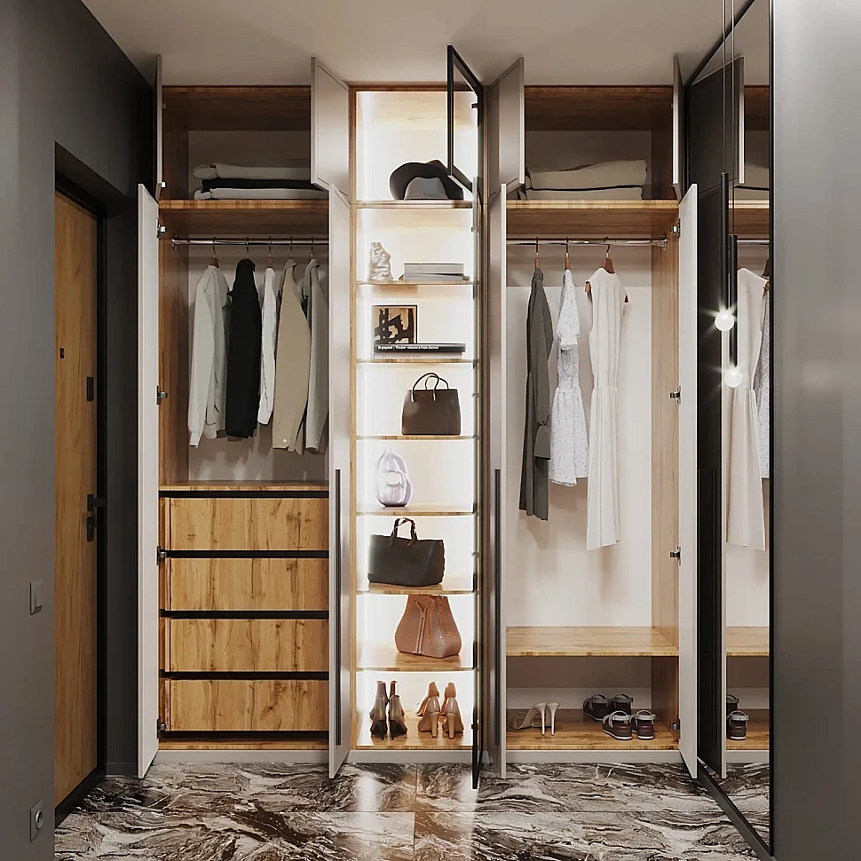 Как установить подсветку в распашном шкафу и что учесть заранее