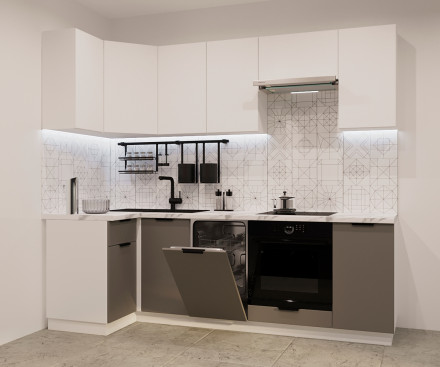 Кухня «арт. 12 Тальк Обсидиан 1000х2450»